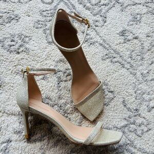 Stuart Weitzman Gold Heels with Slim Stiletto